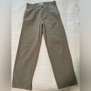Madewell - Men’s Relaxed Fit Pleated Linen Trouser - Washed Khaki - 30x30